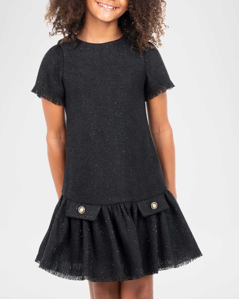 Girl's Renee Tweed Drop Waist Dress, Size 7-16